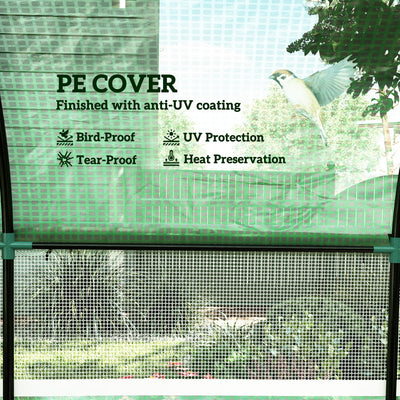 Outsunny 300 x 300cm Walk-In Polytunnel Greenhouse - Green 