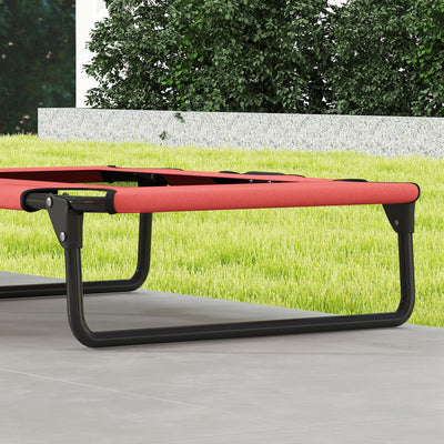 PawHut Portable Raised Dog Bed, Elevated Pet Cot with Breathable Mesh for Indoor Outdoor, for Small Medium Dogs, Red 