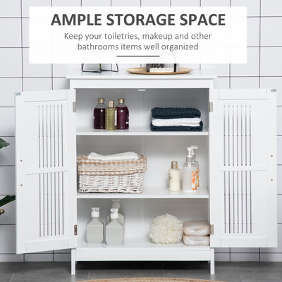 kleankin Modern Bathroom Floor Cabinet - White 