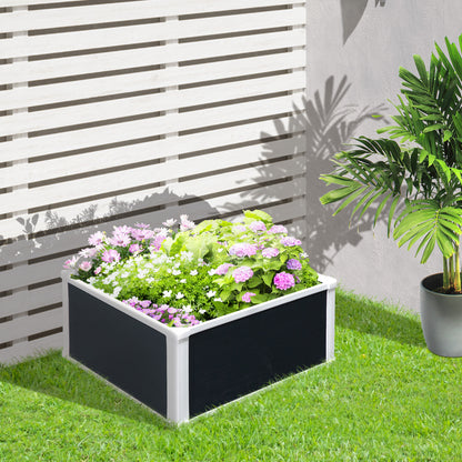 Outsunny 96L Raised Garden Bed, Weather-resistant PP Planter Box Containers for Outdoor Patio Plant Flower Vegetable, 60 x 60 x 30 cm 