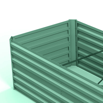 Outsunny Raised Beds for Garden, Galvanised Steel Outdoor Planters with Multi-reinforced Rods, 180 x 90 x 59 cm, Light Green 
