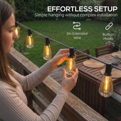 HOMCOM Curtain Lights Connectable Fairy Curtain Lights Plug-in IP44 Waterproof/18 m/Warm White 