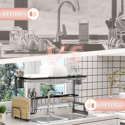 HOMCOM 93cm Modular Over-Sink Drying Rack 
