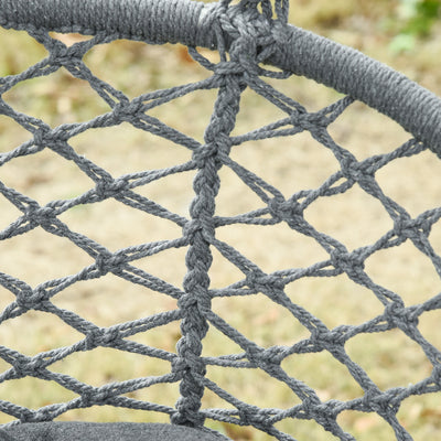 Outsunny Two-Seater Boho Macrame Hammock Swing - Grey 