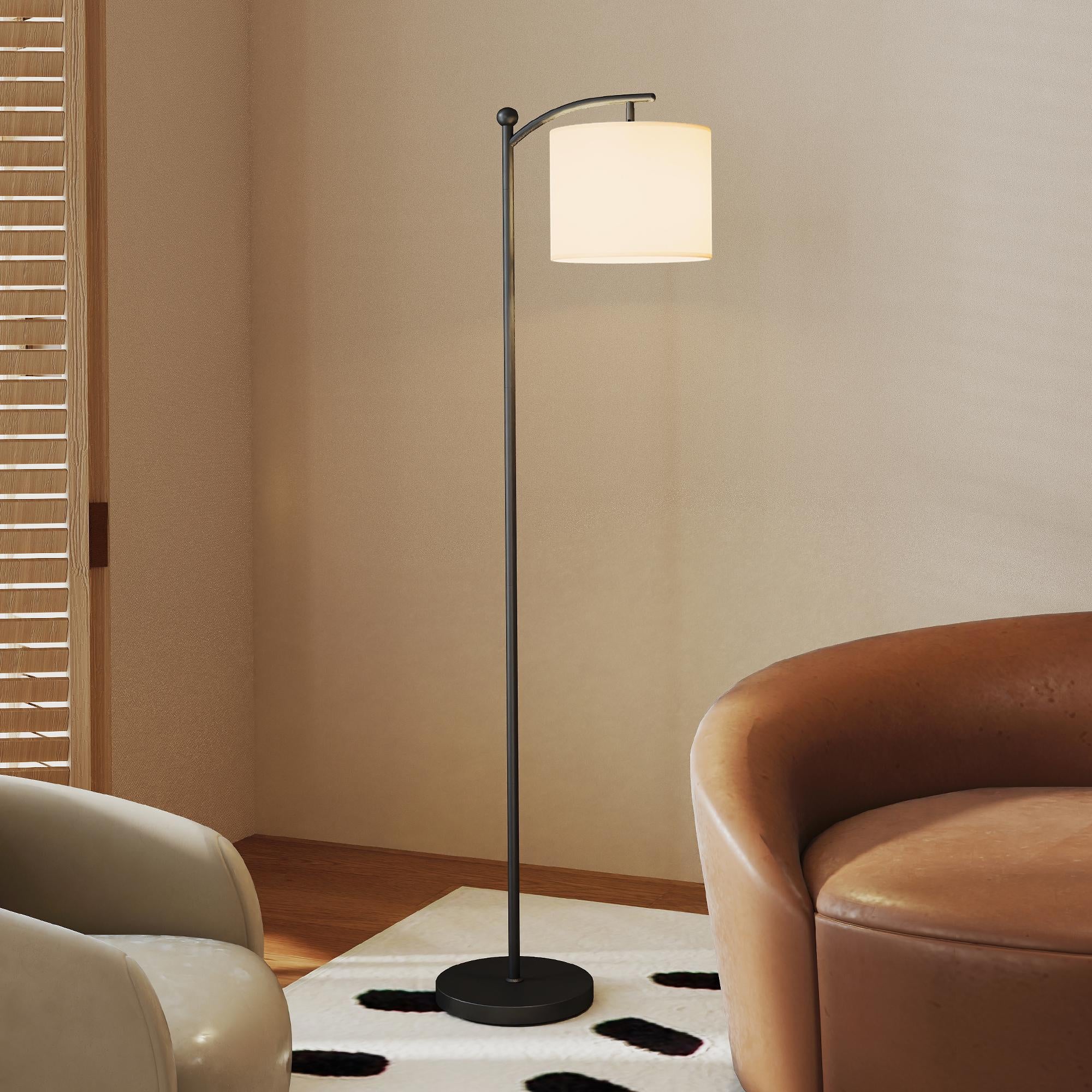 HOMCOM LED Floor Lamp, Stepless Dimmable Reading Standing Lamp with Magnetic Remote Control and 11 Colours Temperature & 11 Brightness Levels, 60 Min Timer for Living Room, Bedroom, Office, Black