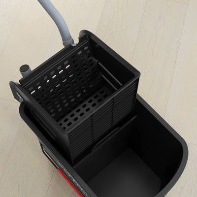 HOMCOM 20L Mop Bucket on Wheels, with Water Separation Panel - Black 