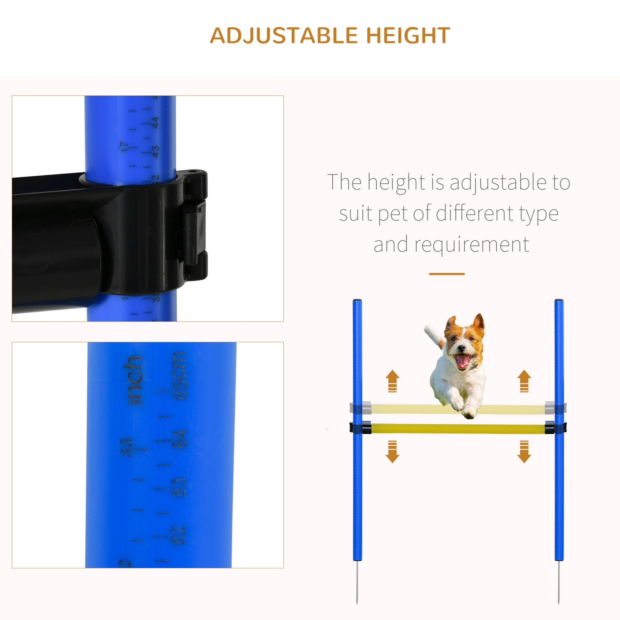 PawHut Pet Agility Training Equipment Dog Play Run Jump Obedience Training Set Adjustable (Poles + Hurdle + Tunnel + Pause Box) 
