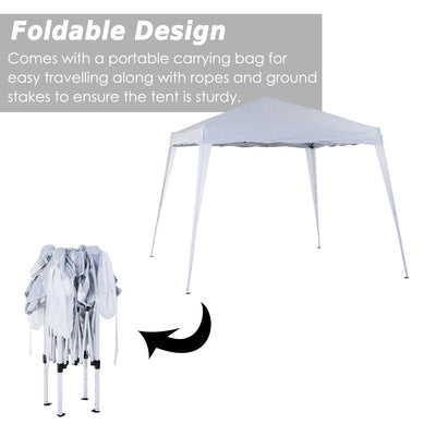 Outsunny 3 M x 3 M Base/ 2.5 M x 2.5 M Top Pop Up Gazebo with Carry Bag, Height Adjustable Slant Leg Party Tent Instant Event Shelter for Garden, Patio, White 