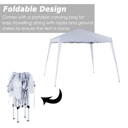 Outsunny 3 M x 3 M Base/ 2.5 M x 2.5 M Top Pop Up Gazebo with Carry Bag, Height Adjustable Slant Leg Party Tent Instant Event Shelter for Garden, Patio, White 
