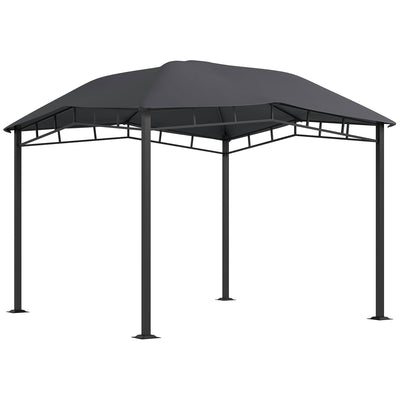 Outsunny 3x3(m) Outdoor Gazebo Garden Gazebo Pavilion Sunshade Canopy Tent with Steel Frame, Grey 
