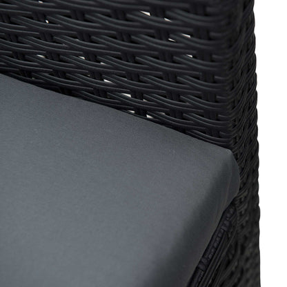 Outsunny 4 Pieces PE Rattan Garden Sofa Set with Cushions, Outdoor Patio Wicker Weave Conservatory Furniture Set with a Loveseat, 2 Armchairs and a Glass Top Coffee Table, Black 