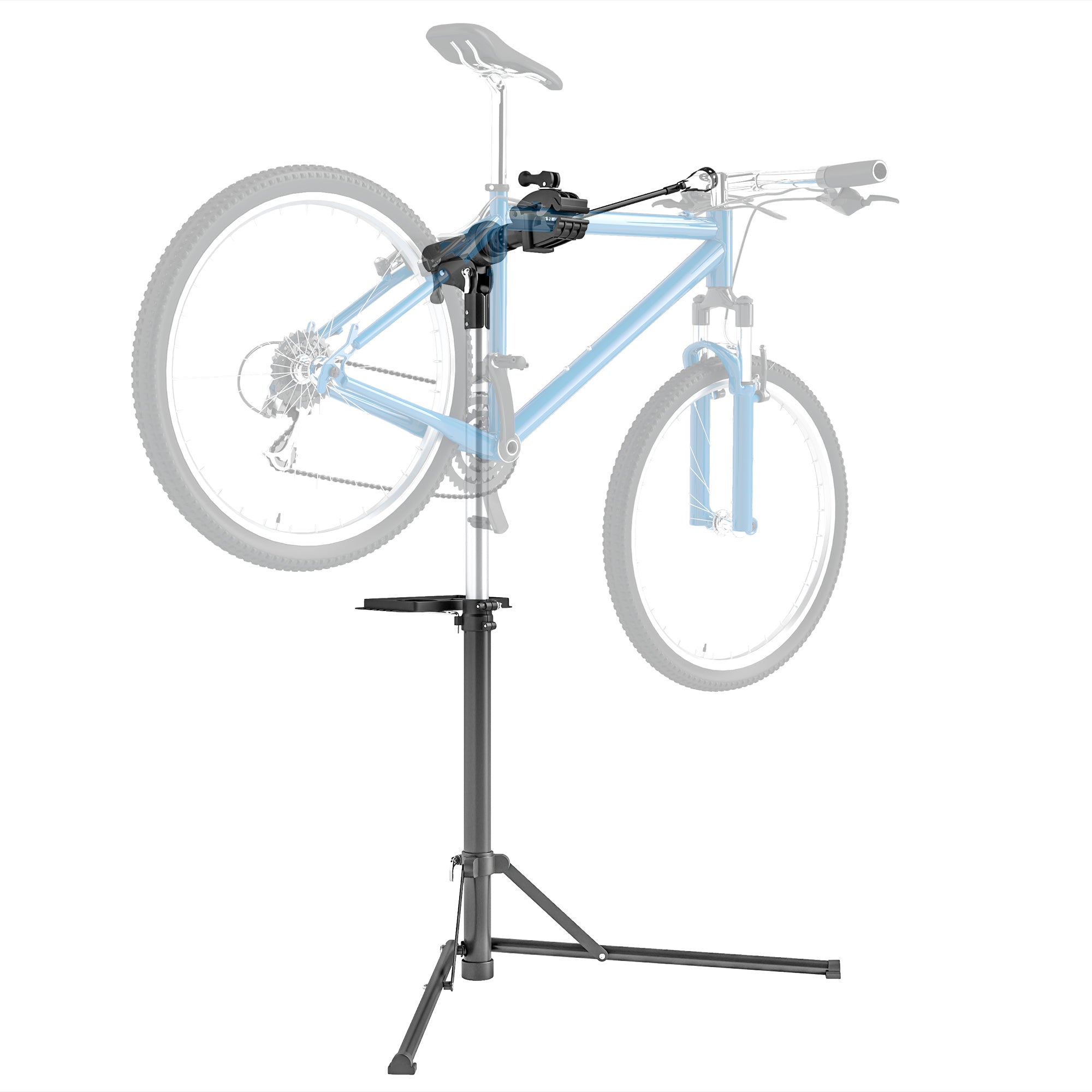 HOMCOM Bike Repair Stand, Heavy Duty Bike Stand for Maintenance, Max Load 40kg, Height Adjustable, Foldable and 360\'c2\'b0 Rotatable for Road Bike, Mountain Bike, E-Bike