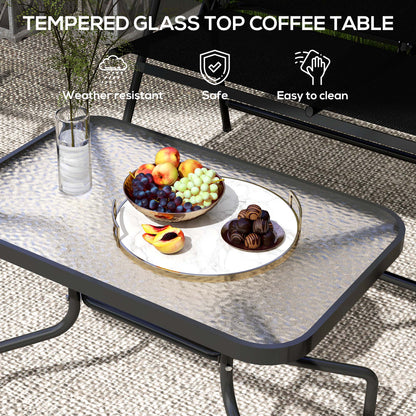 Outsunny 4 Pieces Patio Furniture Set - Black 