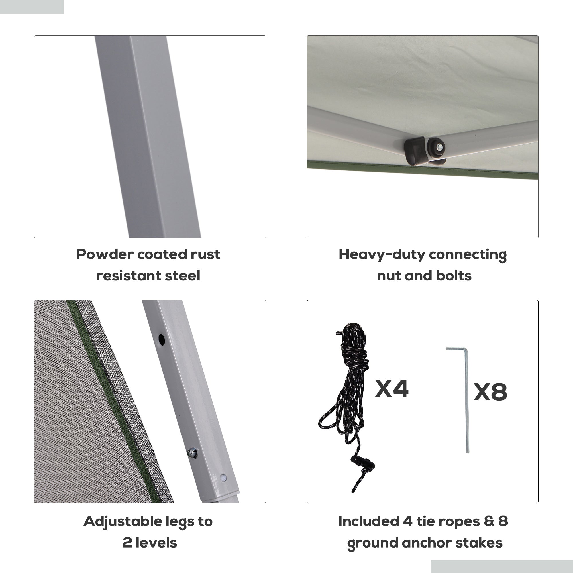 Outsunny Outdoor Garden Pop-up Gazebo Canopy Tent Sun Shade Event Shelter Folding with Adjustable Height, Mesh Screen Side Walls 3.5 M × 3.5 M Base / 3 M × 3 M Top, Green 