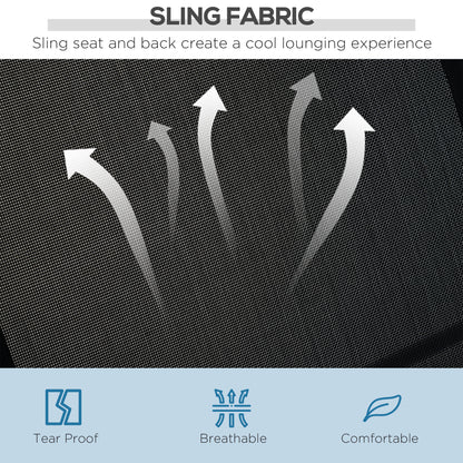 Outsunny Outdoor 3-Seater Swing Chair-Black 