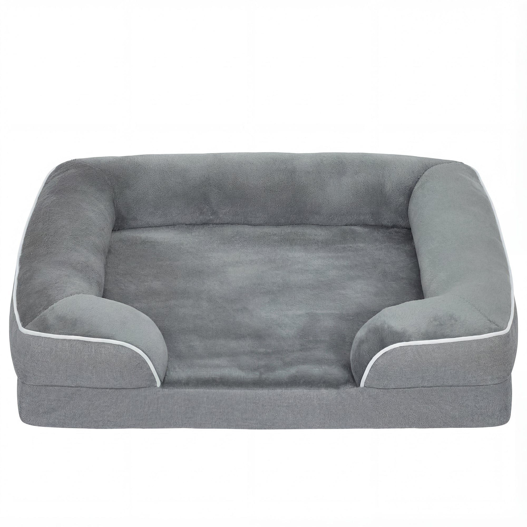 PawHut Dog Sofa Bed, Washable Pet Bed with Removable Cover and Non-Slip Bottom for Cats and Small Dogs, Grey 