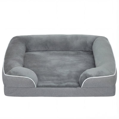PawHut Dog Sofa Bed, Washable Pet Bed with Removable Cover and Non-Slip Bottom for Cats and Small Dogs, Grey 