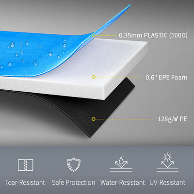 HOMCOM 12ft Trampoline Accessories Safety Pad Φ366cm Replacement Surround Padding Thick Foam Pads Light Blue 