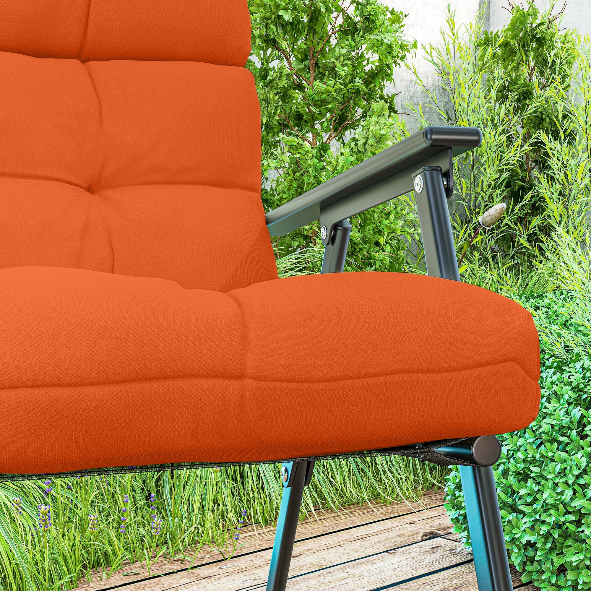 Outsunny Set of Two Padded Outdoor Seat Cushions - Orange 