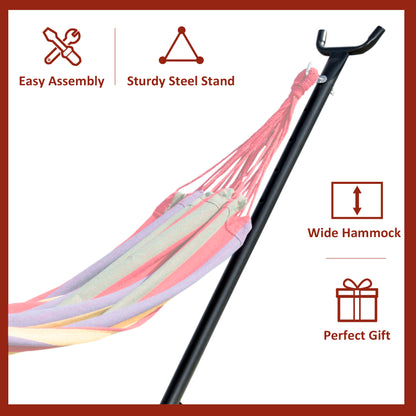 Outsunny 2.86m Universal Hammock Stand Metal Frame Garden Camping Picnic Outdoor Patio Replacement – Stand Only 