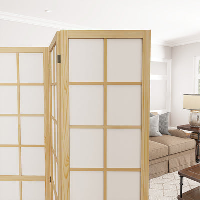 HOMCOM 4 Panel Folding Room Divider, Freestanding Room Separator, Indoor Privacy Screen for Living Room, Bedroom, 160 x 170cm 