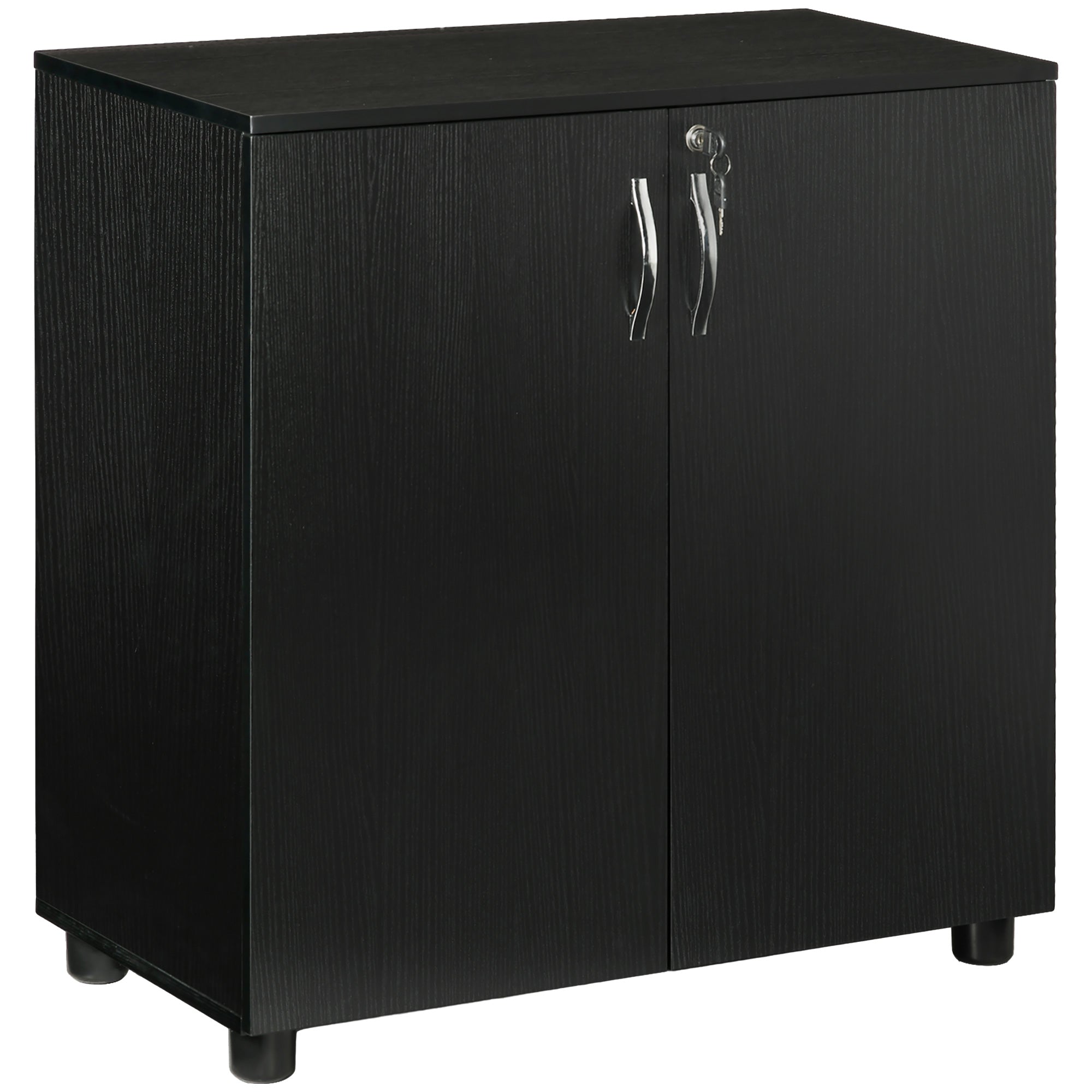 Vinsetto Two-Tier Locking Office Storage Cabinet - Black 