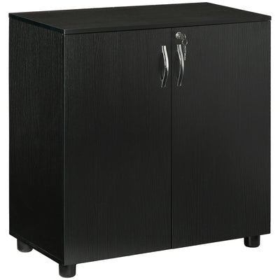 Vinsetto Two-Tier Locking Office Storage Cabinet - Black 
