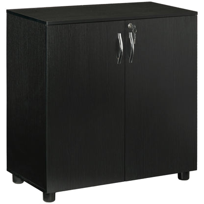 Vinsetto Two-Tier Locking Office Storage Cabinet - Black 