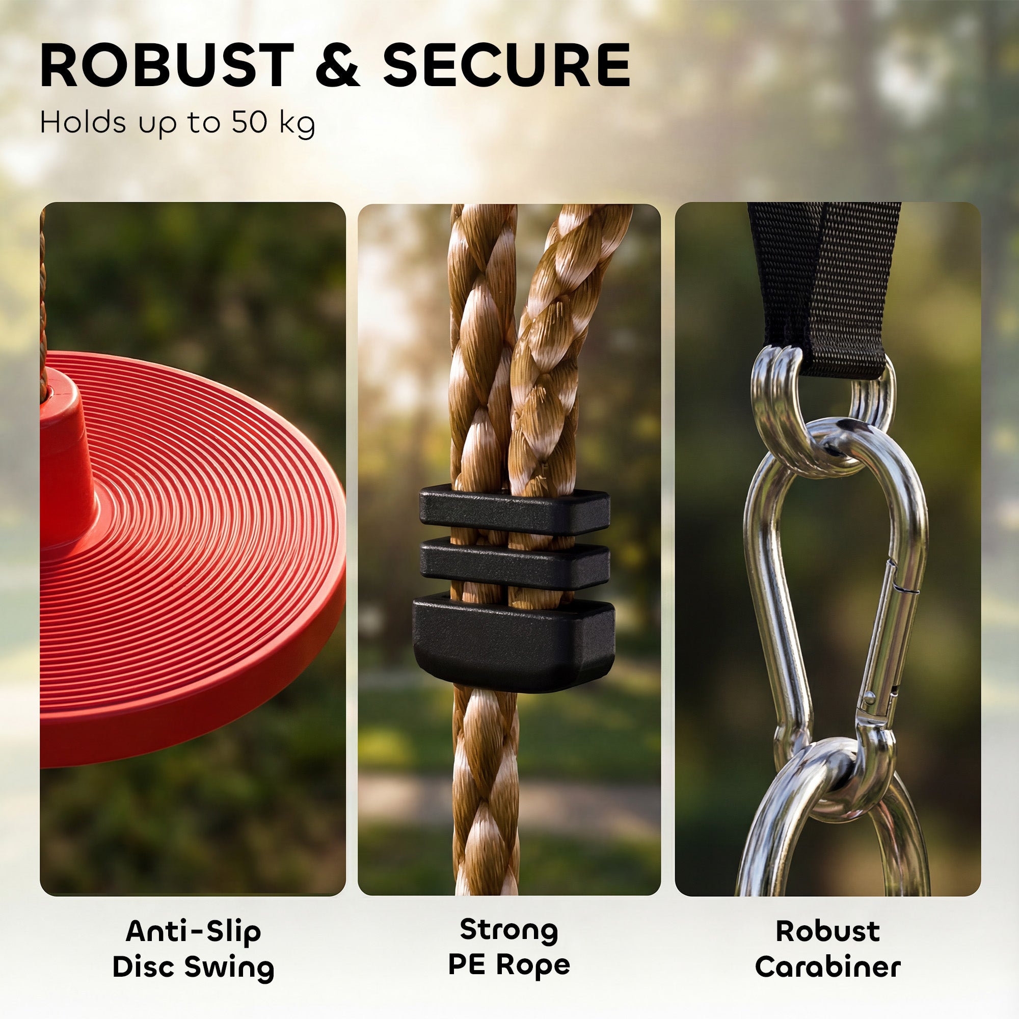 AIYAPLAY Climbing Rope, Kids Tree Swing Kit with Platforms and Disc Swings Seat, Obstacle Course Kids for Garden, Red 