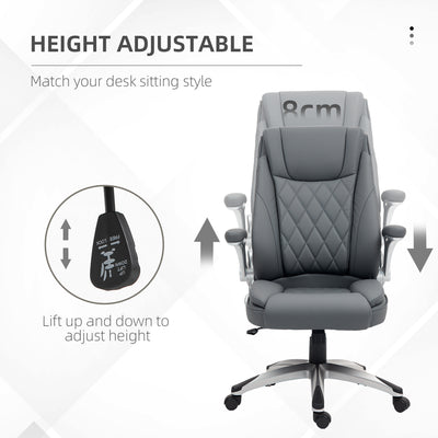 Vinsetto Faux Leather Executive Swivel Office Chair - Dark Grey 