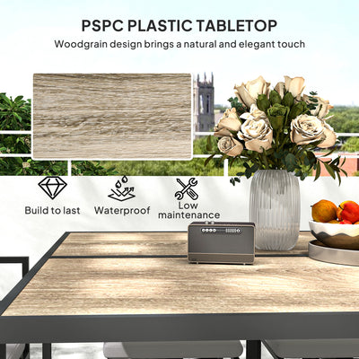 Outsunny Nine-Piece Steel Frame Garden Dining Set - Grey 