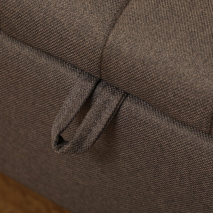 HOMCOM Linen-Look 92 x 31cm Storage Ottoman - Dark Brown