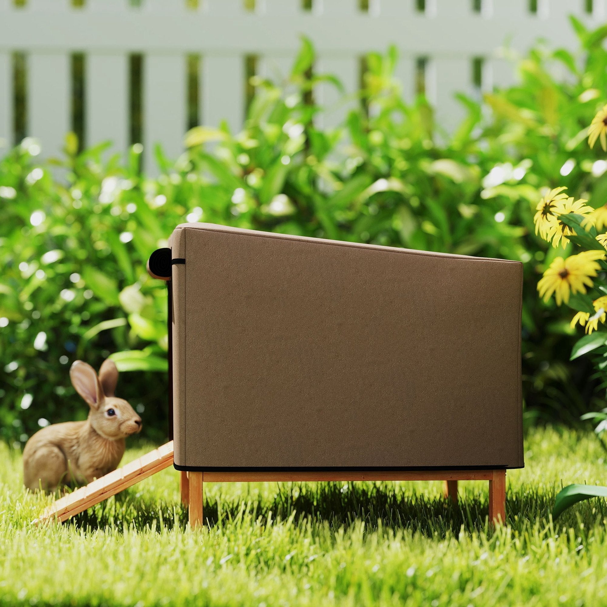 PawHut Waterproof Rabbit Hutch Cover for X-D2-0047 and Similar Model Rabbit Hutch, 43 x 52 x 37 cm, Brown 