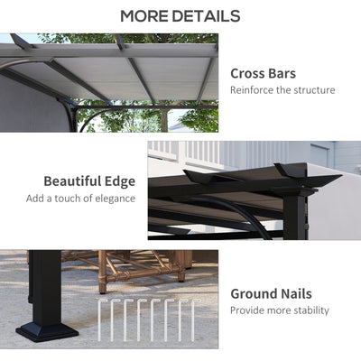 Outsunny 3 x 3(m) Outdoor Pergola, Garden Pergola Gazebo with Adjustable Canopy, Grey 