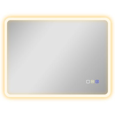 HOMCOM 60 x 80 cm Backlit Illuminated Bathroom Mirror with LED Lights and Bluetooth - Silver Tone 