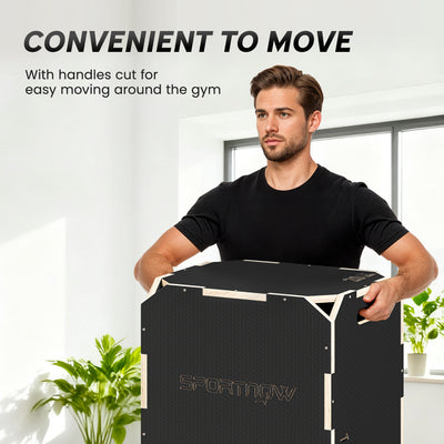 SPORTNOW Non-Slip Plyo Box, Corner-free Wooden Jump Box, 41 x 51 x 48 cm 