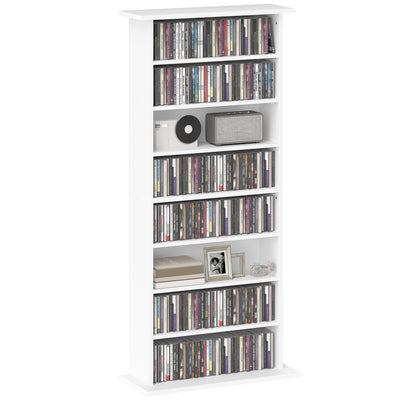 HOMCOM 360 CD/185 DVD/185 Blu-ray Storage Unit - White 