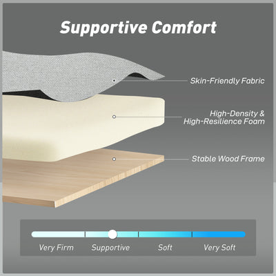 HOMCOM Three-Way Two-Seater Sofa Bed - Light Grey 