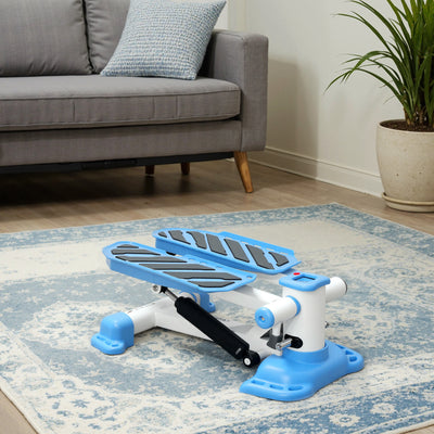 HOMCOM Portable Mini Stepper, Steppers for Exercise Workout with LCD Display Monitor, Anti-skid Foot Pedals for Home Gym Office, Blue 