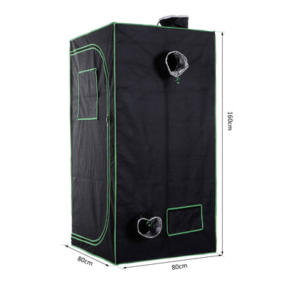 Outsunny Grow Tent Reflective Mylar Hydroponic with Adjustable Vents and Floor Tray for Indoor Plant Growing, 80 x 80 x 160 cm (31.5" x 31.5" x 63") 