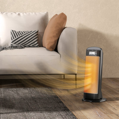 HOMCOM Ceramic Space Heater, 2000W Fan Electric Heater with 4 Modes, Adjustable Thermostat, 55° Oscillation, Tip-Over and Overheat Protection for Bedroom, Home Office, Black 