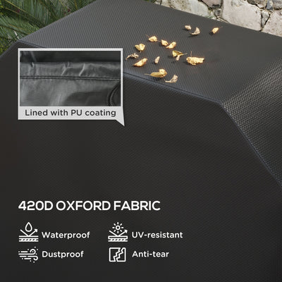 Outsunny 147 x 61cm Plastic Coated Protective Grill Cover - Black 