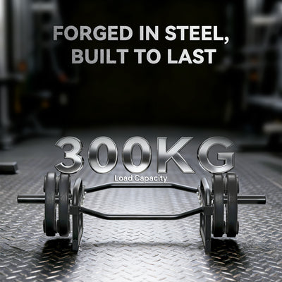 SPORTNOW Olympic Trap Bar, 2" Hex Barbell Bar with 300kg Capacity for Deadlifts, Shrugs, Squats and Farmer Walks 