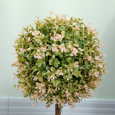 HOMCOM Set of 2 Decorative Artificial Plants, Murraya Flowers in Pot, Fake Plants for Home Indoor outdoor Decor, 60cm, Cream White 