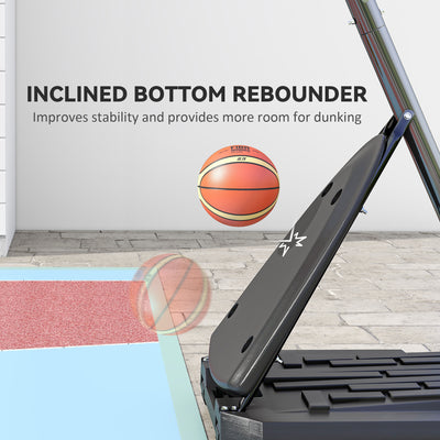 SPORTNOW 2.4-2.9m Adjustable Basketball Hoop and Stand with Weighted Base, Portable on Wheels, Red 