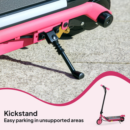 AIYAPLAY Electric Scooter for Kids Ages 6-14, with Dual Brakes, Flash Wheel and Colourful Light, Kids Electric Scooter E Scooter, Up to 12 KM/H & 10 KM, Pink 