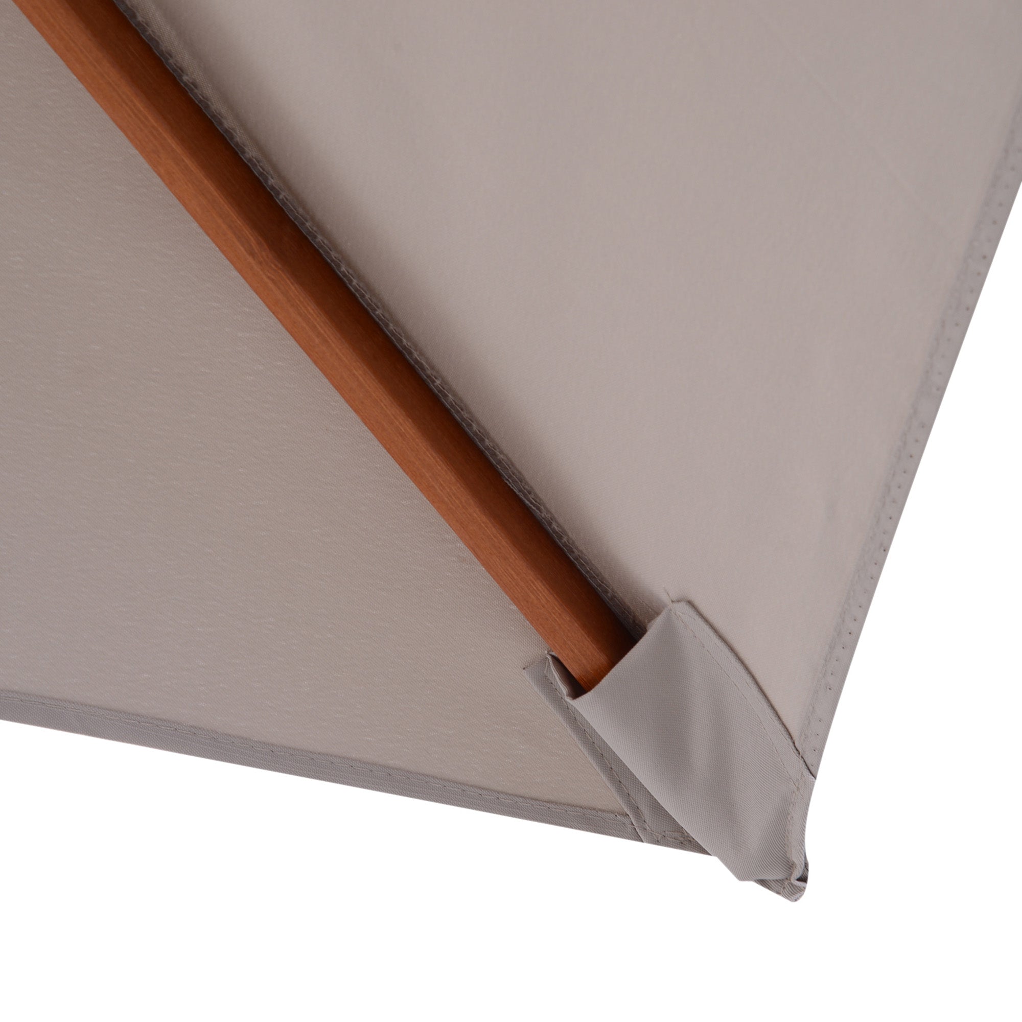 Outsunny 2m x 1.5m Garden Parasol Umbrella with Tilting Sunshade Canopy, Outdoor Market Table Umbrella with Wood and Bamboo Frame, Grey 