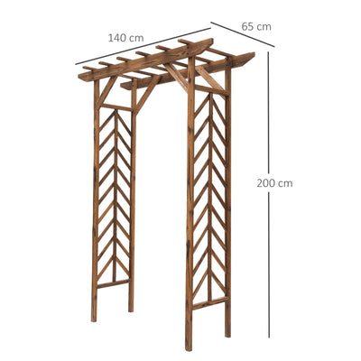 Outsunny Wooden Garden Arbor, Arch Trellis with Classic Countryside Style, Pergola Style Roof for Climbing Vines 