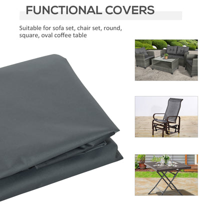 Outsunny Rectangular Patio Furniture Cover for Chairs Water UV Resistant Protection 600D Oxford Fabric Rattan Lounge Clean Cover, 200 x 86 x 82cm 