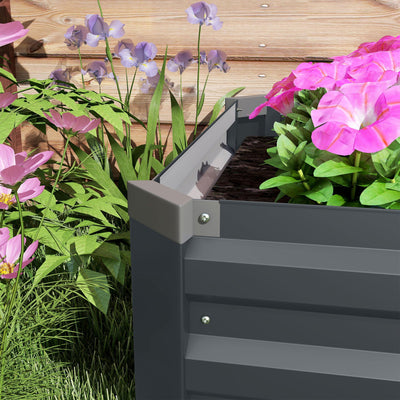Outsunny 60 x 240cm Galvanised Steel Planter, with Open Bottom 
